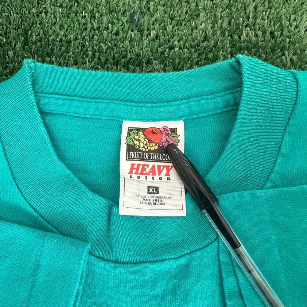 Vintage 90s Atlanta Underground T-Shirt Teal XL Single Stitch Tourist Colorful - Picture 5 of 6